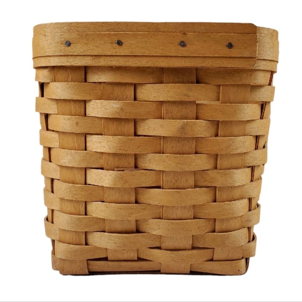 LONGABERGER 2000 Handmade Square Basket Signed USA Woven Wood